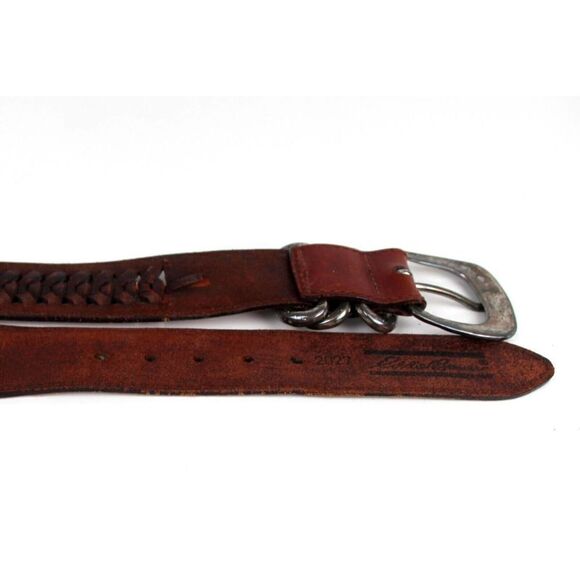 Eddie Bauer BROWN GENUINE LEATHER 1 5/8"Wd DRESS CASUAL WOMEN'S BELT Sz L (R67 - Picture 12 of 12